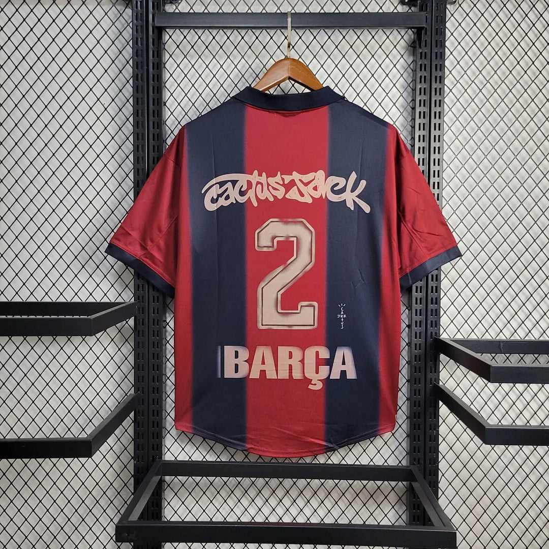 Barcelona x Travis Scott Retro 2000/01 Home Skeleton Jersey